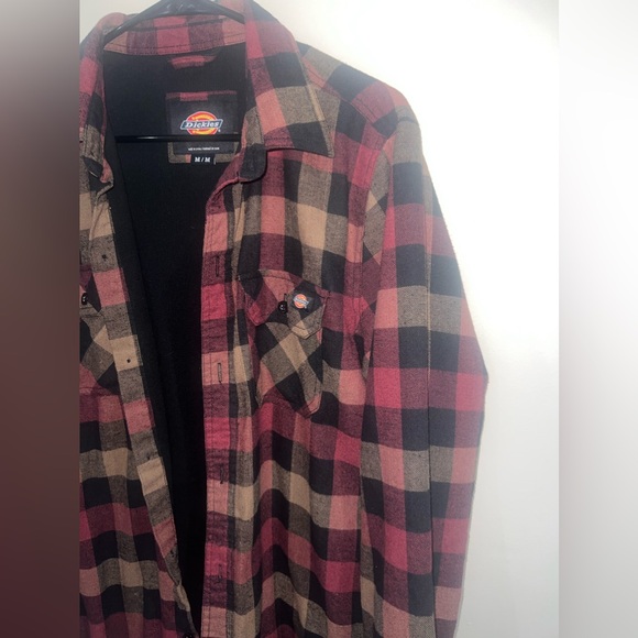Dickies burgundy and brown flannel plaid jacket - Picture 2 of 6